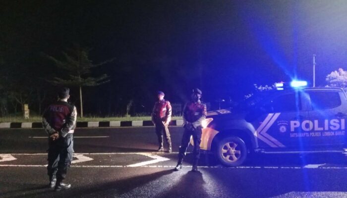 Antisipasi Kriminalitas, Patroli Blue Light Samapta Polres Lombok Barat Menyisir Baypass BIL II