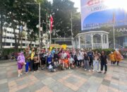 Musik Orkes Melayu Gerobak Dorong Meriahkan CFD Bundaran HI, Polwan Sampaikan Imbauan Humanis